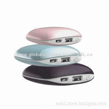 Fashionable Portable Power Bank, Lithium-ion Battery Type, Streamline/5,000mAh with LED Indicator